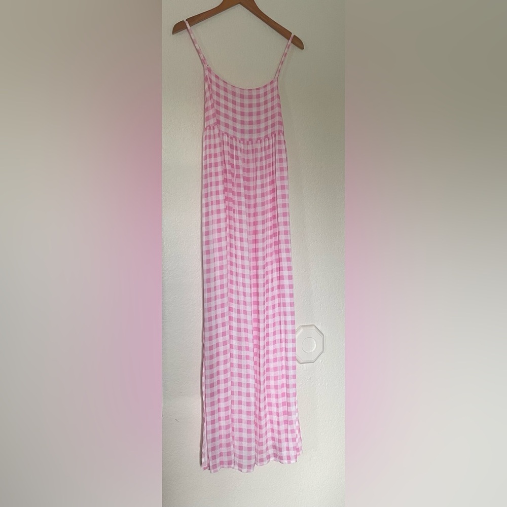 Playa Lucila Pink Gingham Maxi Dress